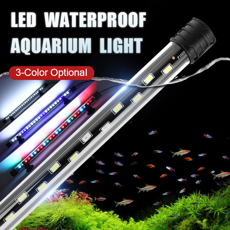 Luz LED para acuario, lámpara de cultivo de plantas, luz impermeable para pecera, 18-58CM, iluminación decorativa para acuarios subacuáticos, 90-260V, 5730chip