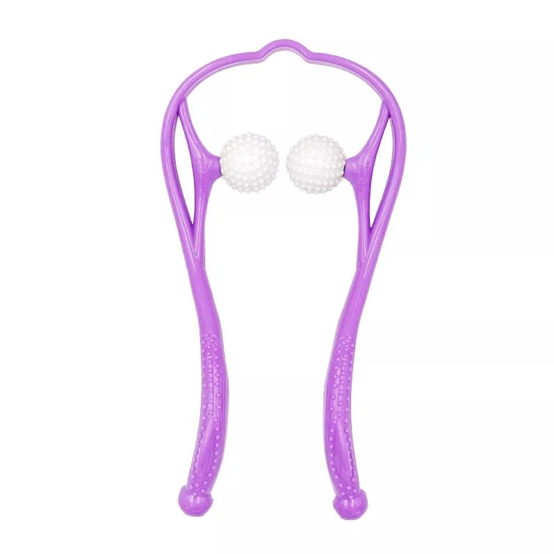 Pressure Point Therapy Neck Massage Tool Pressure Relieve Hand Roller Massage Neck Shoulder Dual Trigger Point Self Massager: purple