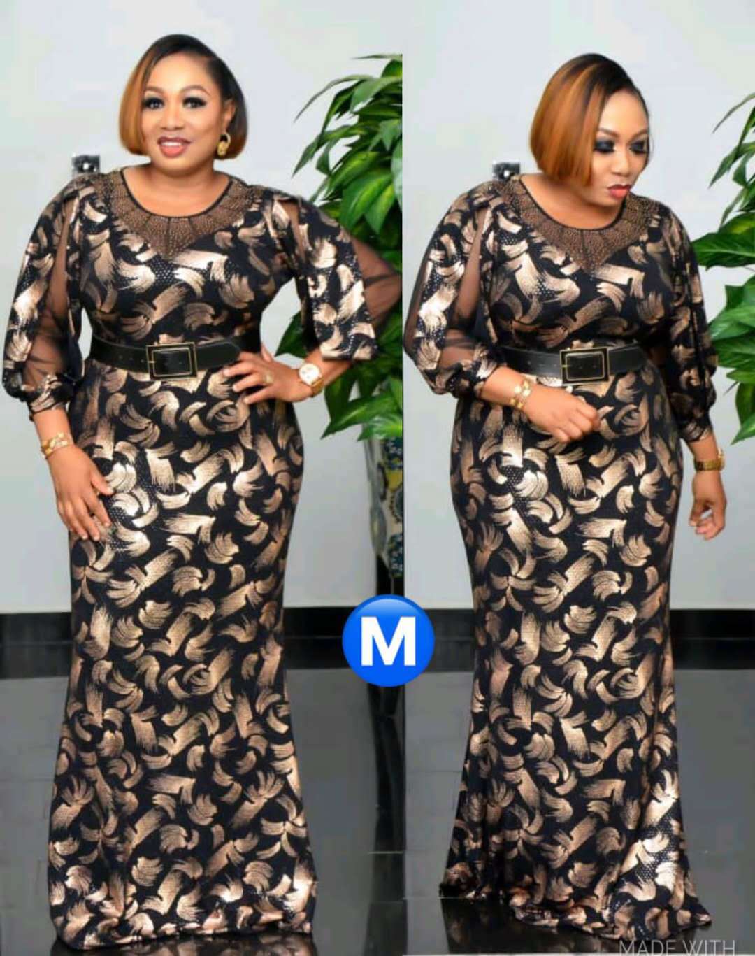 5XL 6XL Puls Size Dashiki African Dresses For Women Clothing Sequins Muslim Abaya Maxi Dress Bazin Riche Big Size 4XL: Gold / XXL