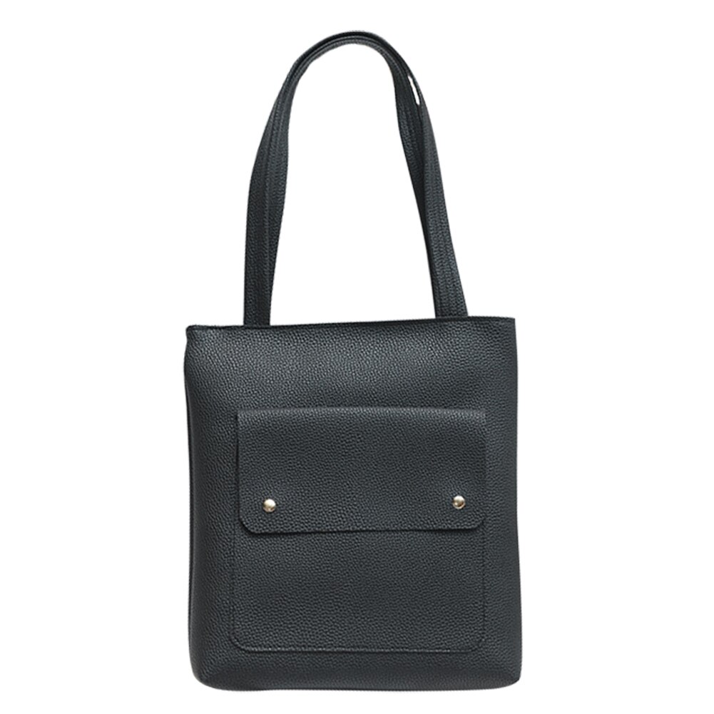 Vrouwen Lederen Handtas Lichee Patroon Grote Capaciteit Messenger Bag Voor Outdoor B2Cshop: Black