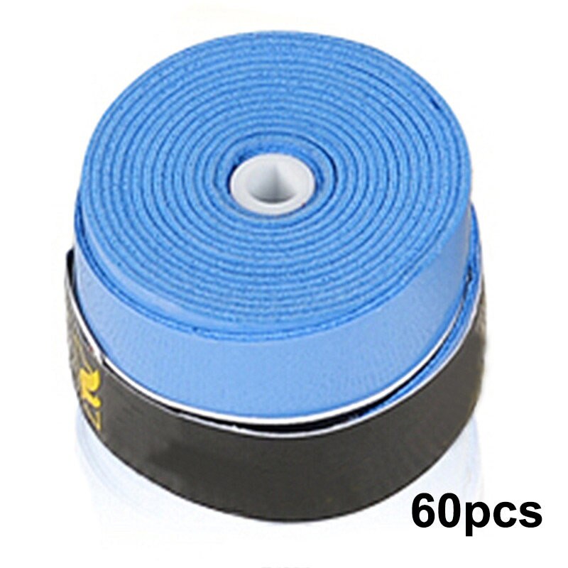 20 stk 30 stk anti-skli myk absorberende svette pustende tennisracket grep overgrip badminton squash tape: Blå 60 stk