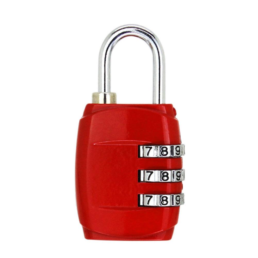 Password Lock Padlock Metal Lock Luggage Cabinet Lock Mini Anti-Theft Luggage Gym Lock: Red