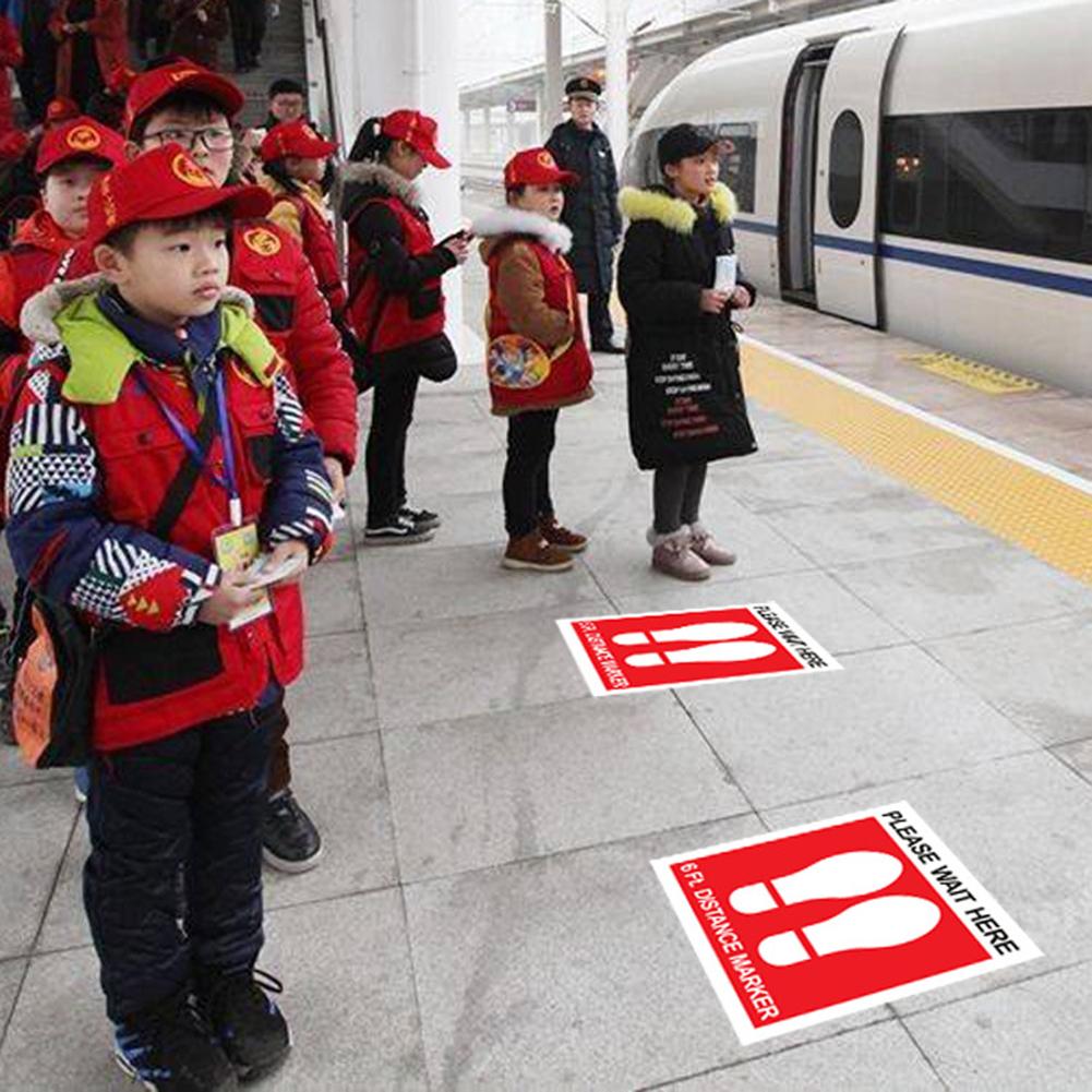 Please Practice Keep Distance Floor Sign 6 Ft. Distance Marker PVC Decal Sticker For Hospital Malls Bathrooms Public Areas