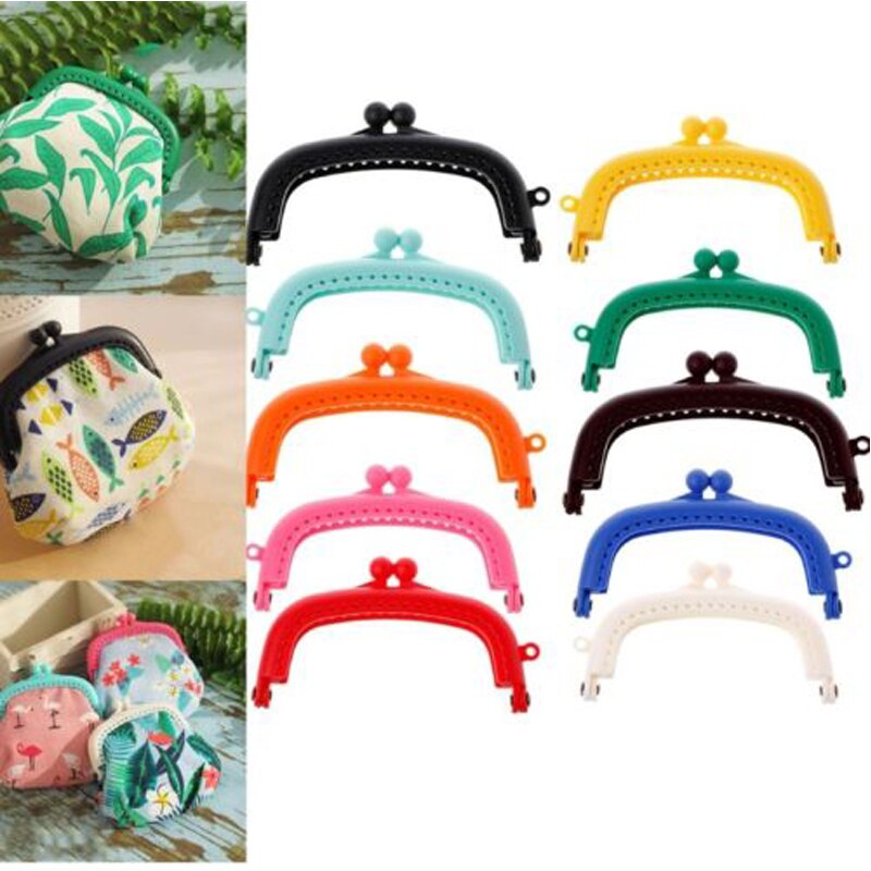 Candy Color Resin Coin Purse Bag Arc Frame Kiss Clasp Lock Handbag 8.5cm Bag Parts & Accessories