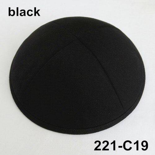 Bomuldstwill kippah ,19cm kipa, kippot, jødehat, skullies & beanies, yarmullka, kasket: 221 c 19 sort