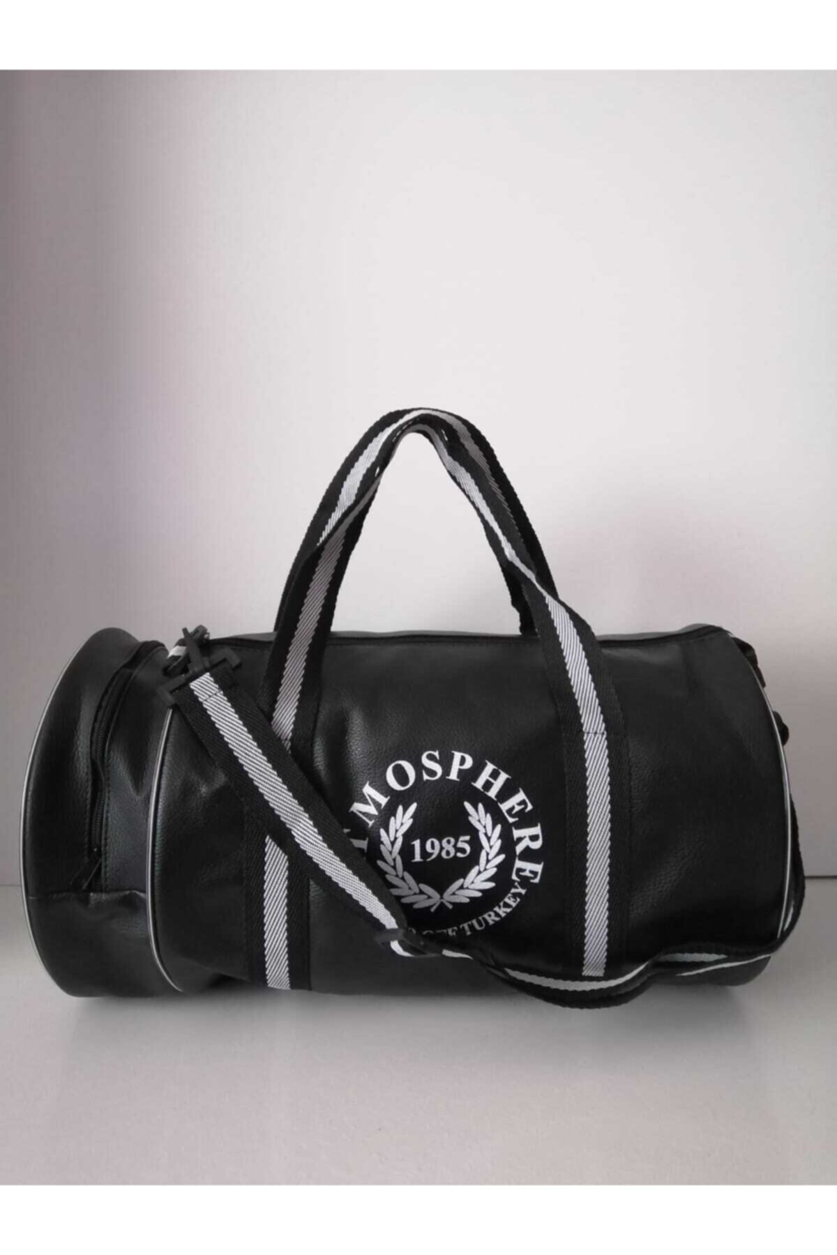 Unisex Black Cylinder Gym Bag