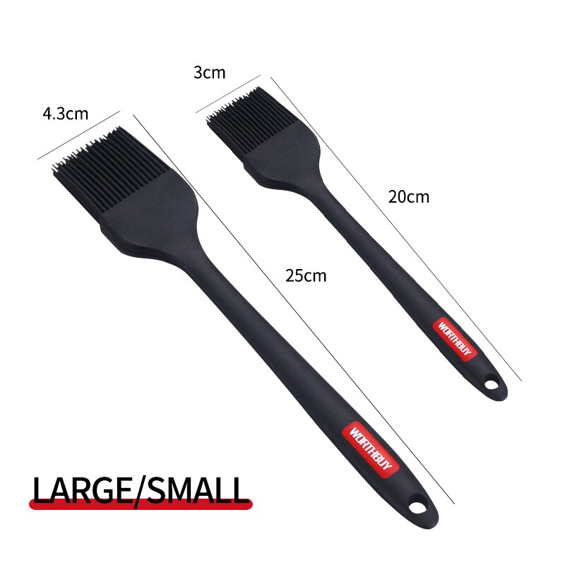 WORTHBUY Silicone Pastry Brushes Spatula Set Heat-Resistant Non-Stick Cake Oil Brush For Baking BBQ Kitchen Cooking Utensils Set: Brush Set