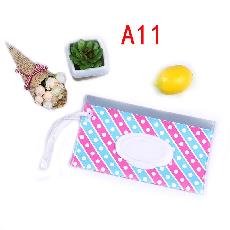 1PC Umweltfreundliche Baby-feuchttücher Kasten Nass Wischen Kasten Reinigung Tücher Tragetasche Clamshell schnappen Gurt Wischen Container fallen: A11