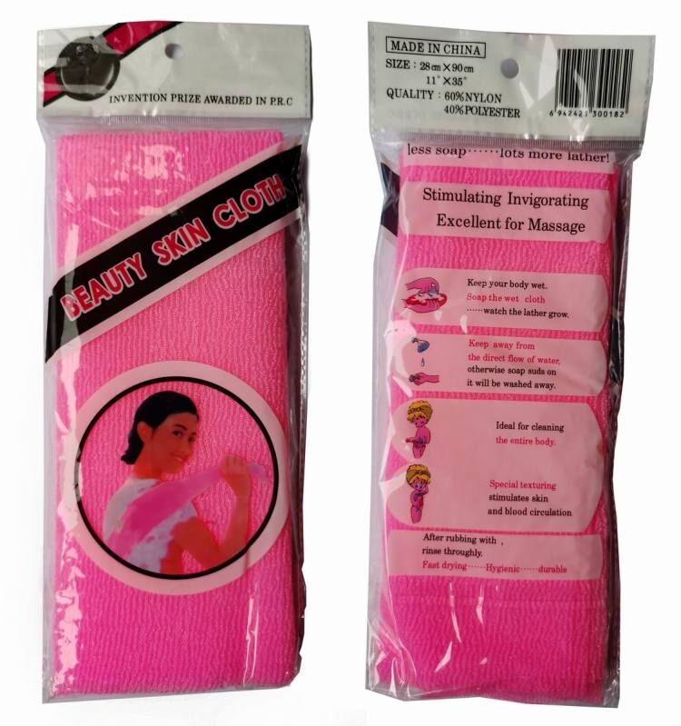 4 Stück Lange Peeling-Badetücher Aus Nylon – Extra Lang (ca. 89 Cm), Sanft Zur Haut, Für Rücken & Nacken