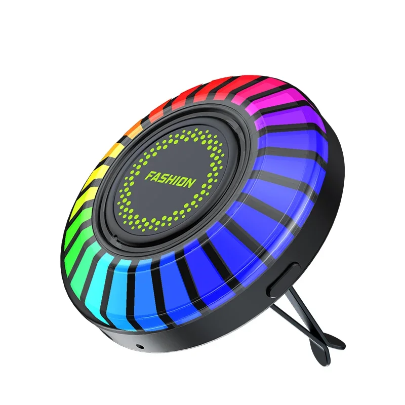 24 LED światło RGB kontrola dźwięku rytm głosu Ambient Pickup lampa dla dyfuzor samochodowy zacisk wentylacyjny odświeżacze powietrza kontrola aplikacji zapachowej