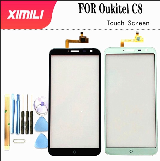 5,5 pulgadas para Oukitel C8 4G pantalla táctil digitalizador Sensor reemplazo 100% probado Original para Oukitel C8 teléfono móvil con herramientas