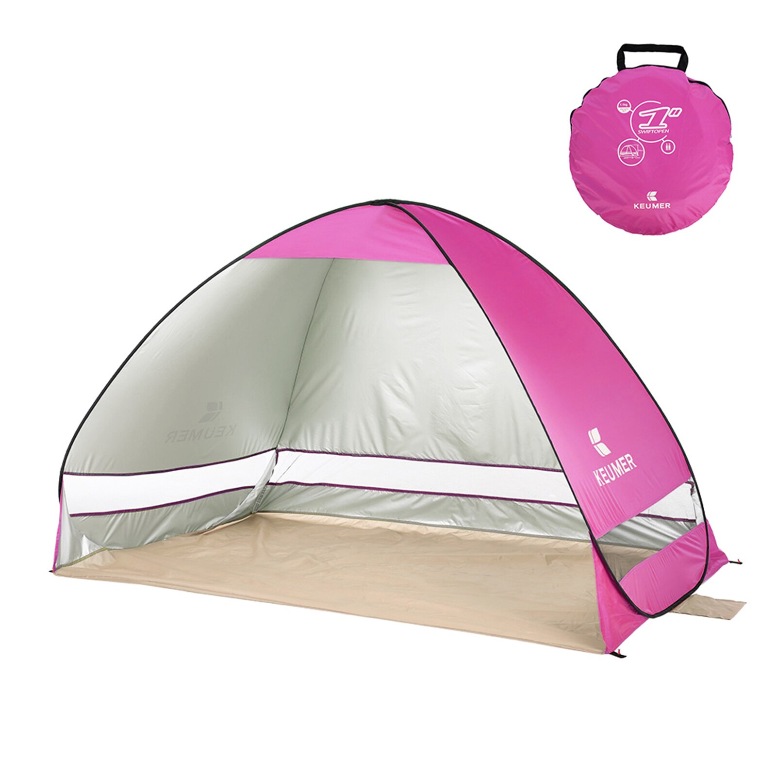 KEUMER Automatic Pop-up Beach Tents Outdoor Camping Tent Travel Waterproof Anti UV Sun Shelter Cabana Tent for Fishing Hiking: Pink