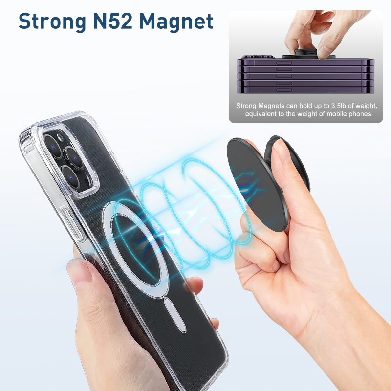 Magnetischer praktisch-Griffhalter für iPhone 15/14/13/12 Serie MagSafe Telefon p-Steckdose Pop GripTok faltbarer Griffringständer
