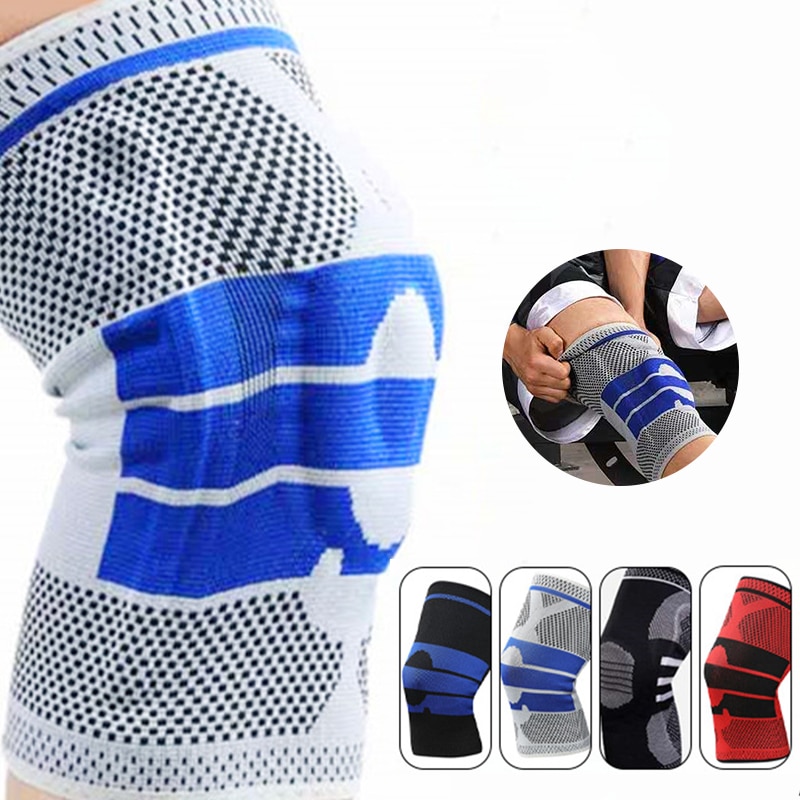 1 Piece Silicone Knee Pads Strap Knee Braces for Arthritis Knee Pads for Joints Support Meniscus Compression Protection Sport