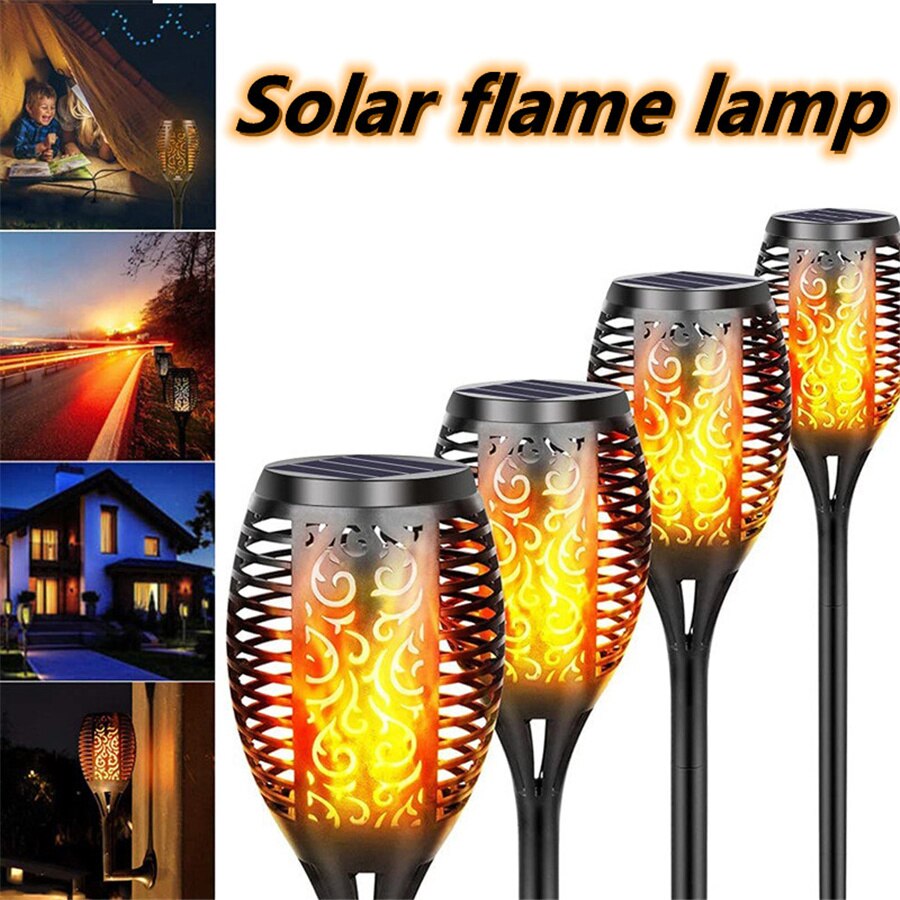 Pamnny 12LED Solar Tuin Licht Flickering Flame Landschap Gazon Lampen Waterdicht Patio Lichten Path Verlichting Outdoor Zonne-verlichting