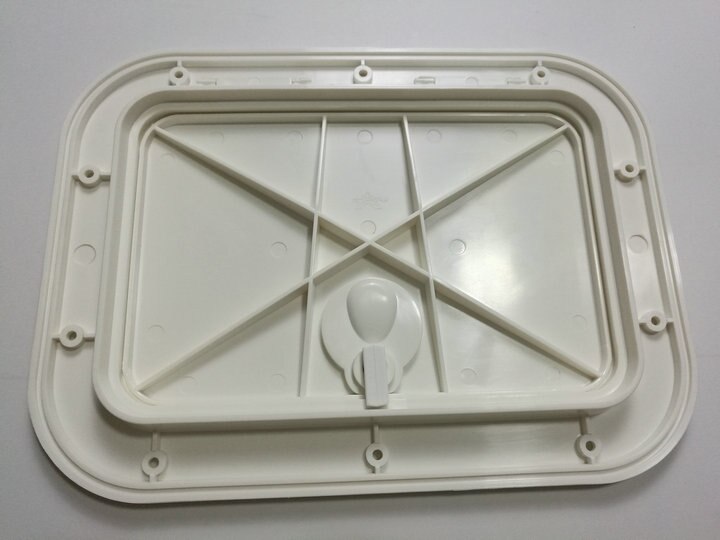 Boat RV Motohome Hinged Access Inspection Deck Hatch White L 14.9”×W11” 9138