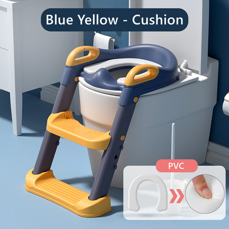 Toilet Ladder Folding Children&#39;s Potty Training Toilet Baby Seat Urinal Chair With Adjustable Step Stool Ladder Comfortable Safe