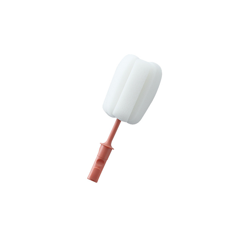 Spazzola per biberon Spazzola in spugna morbida Bottiglia d'acqua Tazza di vetro Strumento per la pulizia del lavaggio Scrubber con manico Strumento per la pulizia della cucina: Rosso