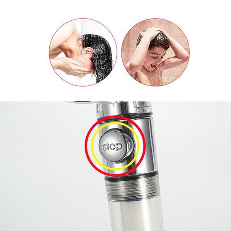 Bath PP Pure Cotton Water Filter Water Purifier Shower Head Stop Button Bidet High Pressure Water Saving Hand Sprayer Shower Set