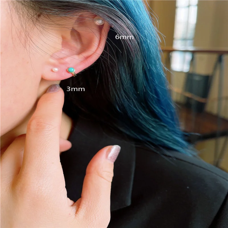 925 Sterling Zilver Geometrie Parel Stud Oorbellen voor Vrouwen Geavanceerde Ornament Ronde Bal Oorbel Bruiloft Bruid Piercing Sieraden