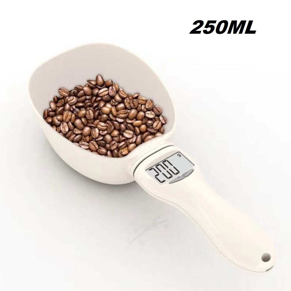 250ML Pet Food Scale Cup For Dog Cat Feeding Bowl Kitchen Scale Spoon Measuring Scoop Cup Portable With Led Display
