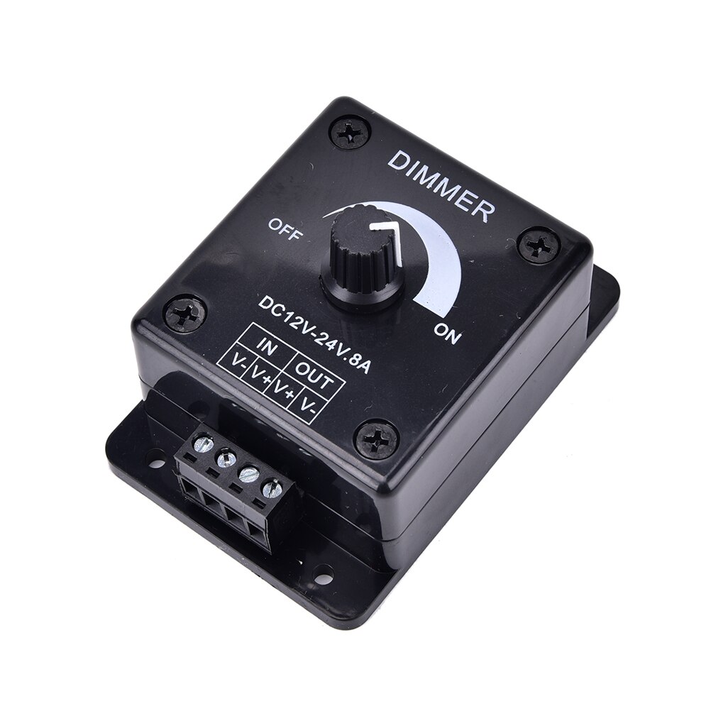 Black LED Dimmer Switch Lamp Bulb Strip Driver Single Color Light Power Supply Controller DC 12V 24V 8A