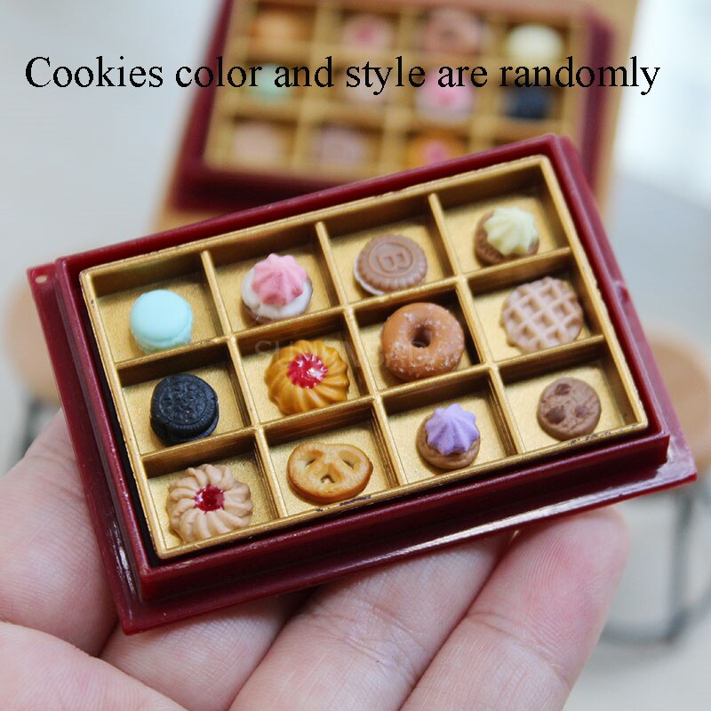 1 zestaw śliczne 1/12 skala miniaturowy domek dla lalek deser lalka mini jedzenie skrzynka udawaj zagraj w dom dla lalek zabawka kuchenna akcesoria: Default Title