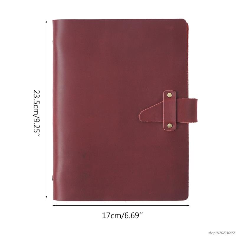 A5 Leather Journal Notepad Closure 6 Ring Binder Personal Diary Loose Leaf Notebook Travel Business for Adult Teen