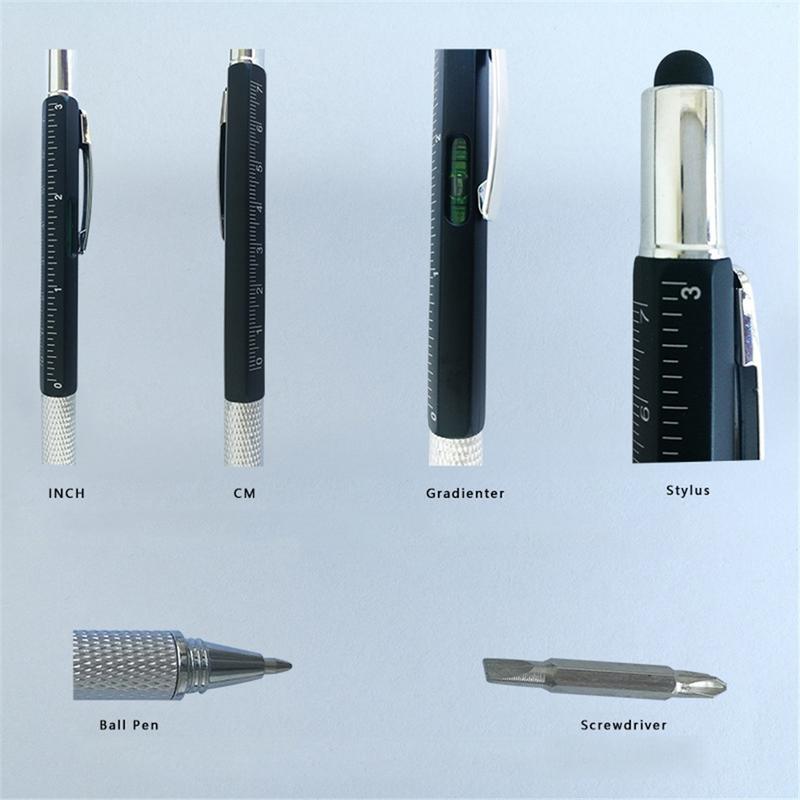 Multifunktionelt værktøj pen bærbar pen skruetrækker berøringsskærm måle lineal