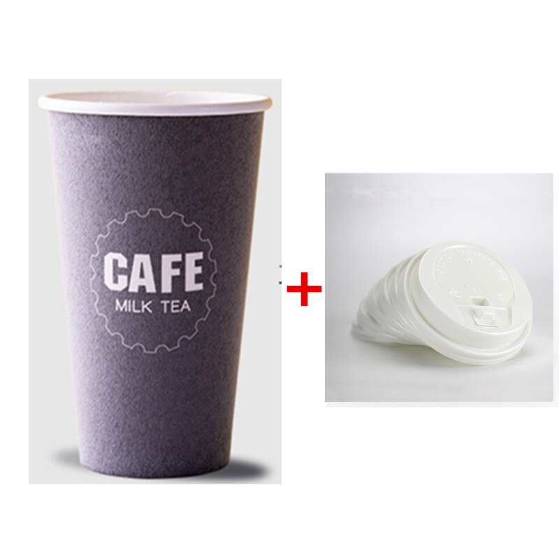 50 Stuks Dikker Schuim Wegwerp Koffie Cup 16Oz 500Ml Wedding Party Liefde Drinken Isolatie papier Cup Met Deksel: cup and lid