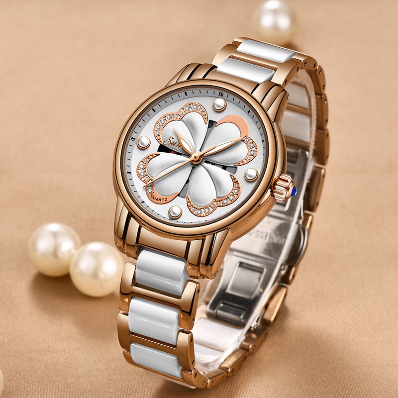 Horloges Vrouwen Mode Jurk Armband Horloges Luxe Quartz Horloge Vrouwen Keramische Rvs Horloge Relogio Feminin