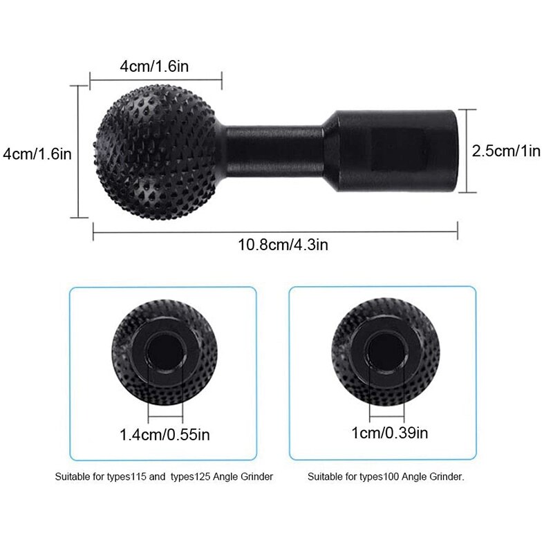 Bol Rotary Burr Rotary Slijpen Hoofd Voor Hout Markering Polijsten Graveren Voor Type 100/115/125 Haakse Slijper