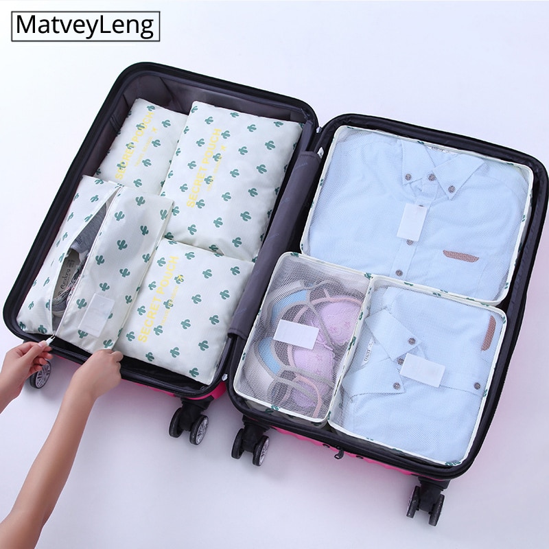 6pcs packing cubes Travel Organizer Bag Clothes Pouch Portable Luggage Suitcase Chic Bags Unisex Use Travel Accessories