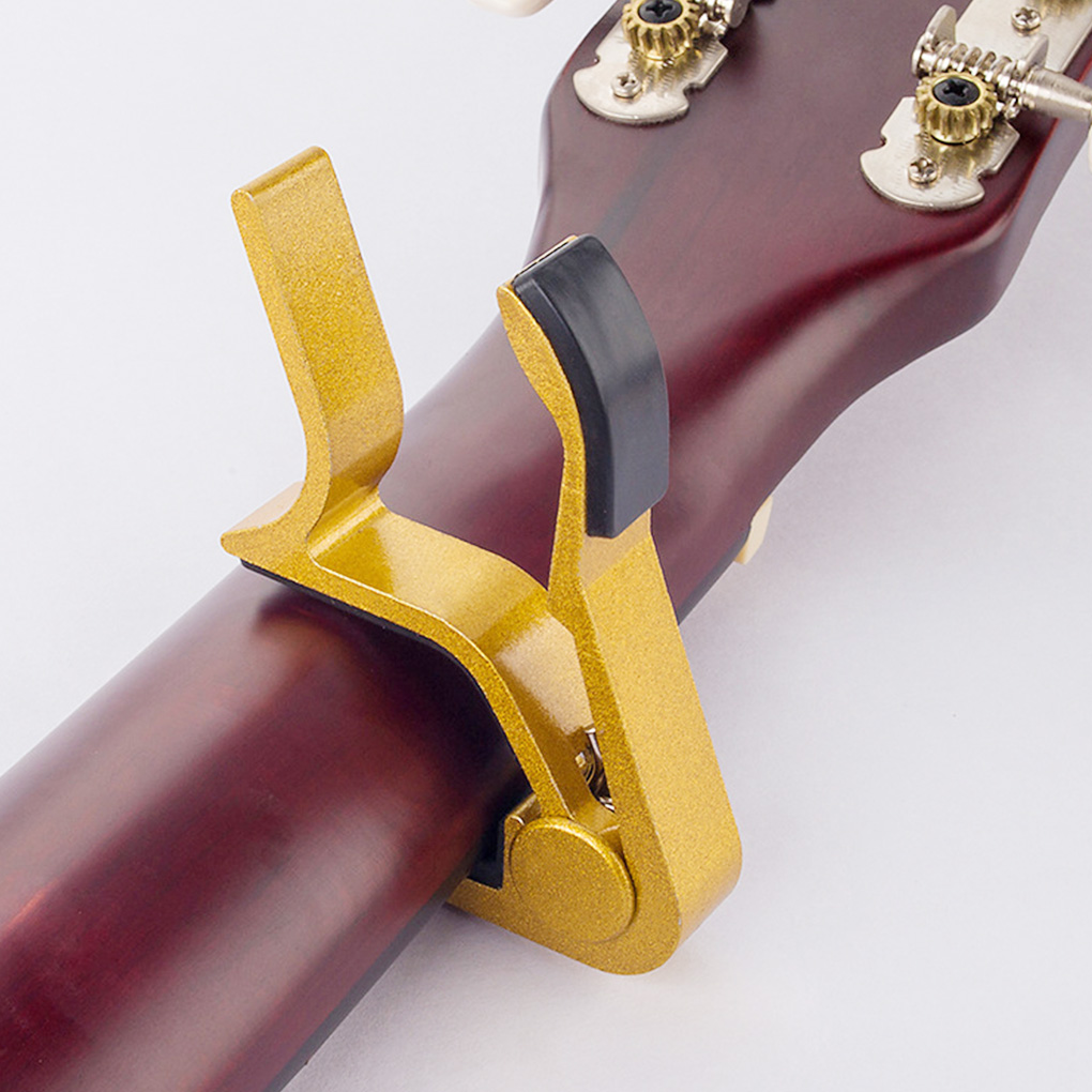 Guitar Capo Streamlined Aluminum Guitar String Clip Clamp with Stainless Steel Spring Silicone Handle