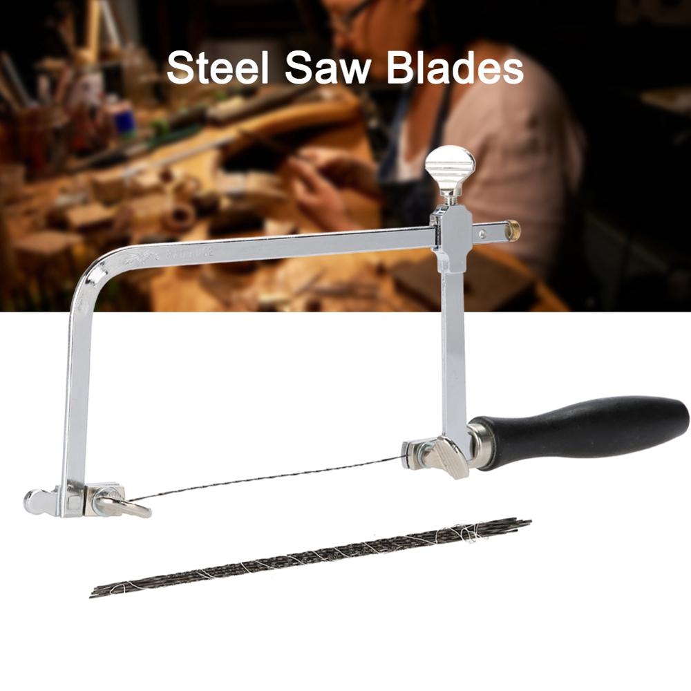 Verstelbare Sawbow U-vorm Ijzerzaag Diy Handgereedschap 12Pcs Spiraal S Voor Sieraden Craft Voor Juwelier Sieraden Gereedschap apparatuur