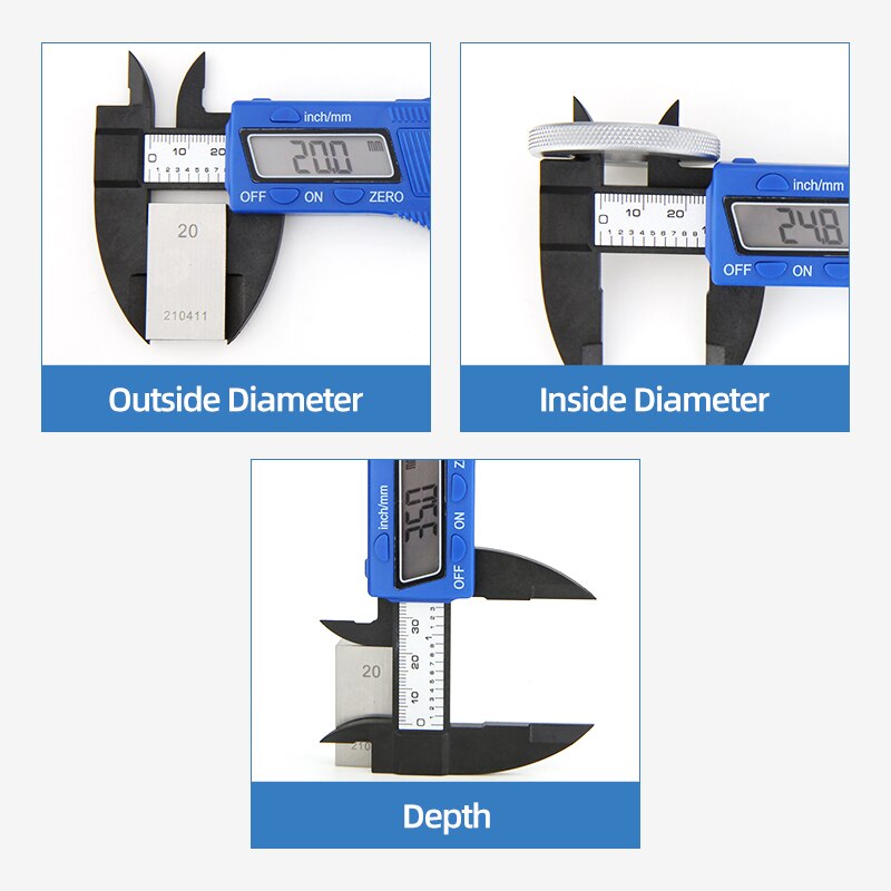 Digital Caliper Electronic Plastic Vernier Calipers 100mm/150mm LCD Screen Instrument Micrometer Depth Measuring Tool
