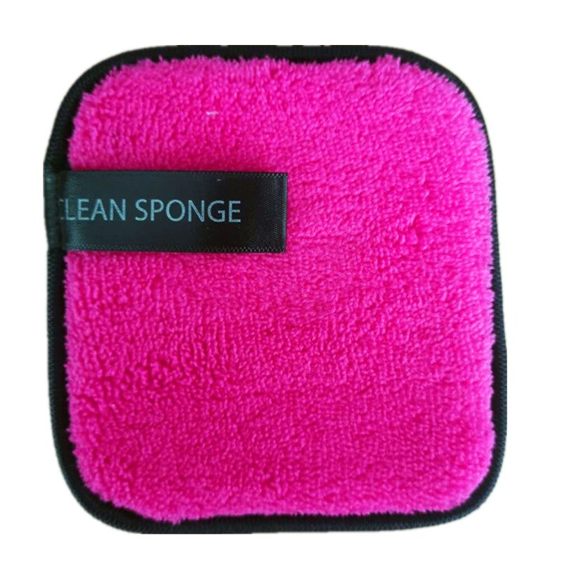 Almohadillas de tela de microfibra para limpieza facial, almohadillas quitamaquillaje, esponja cuadrada, toalla, removedor cosmético reutilizable, herramientas de maquillaje, 1 Uds.: Rose Red