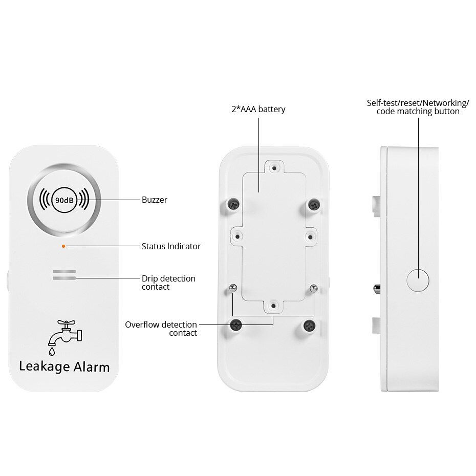 Kerui uavhengig vannlekkasje vannsensor alarm elektronisk vannlekkasjedetektor til boligalarm