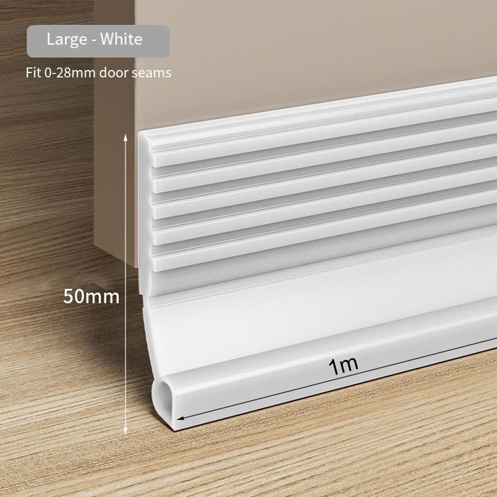 Tetningslist for bunndør tetningslist under døren tetningslister trekkstopper dørpakning kuldesperre vindtette striper: Mørkegrå