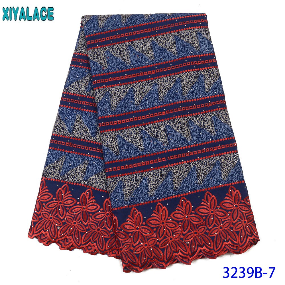 African Dry Cotton Lace Fabrics Embroidery Lace Swiss Voile Lace Stone Swiss Voile Lace In Switzerland KS3239B