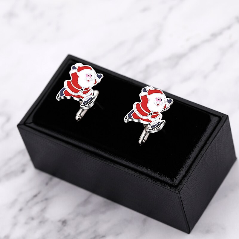 Claus Men's Novelty Cuff link Cufflinks Mans Suit Accessories Jewellery Luxury Shirt Christmas Day Pattern Cufflink