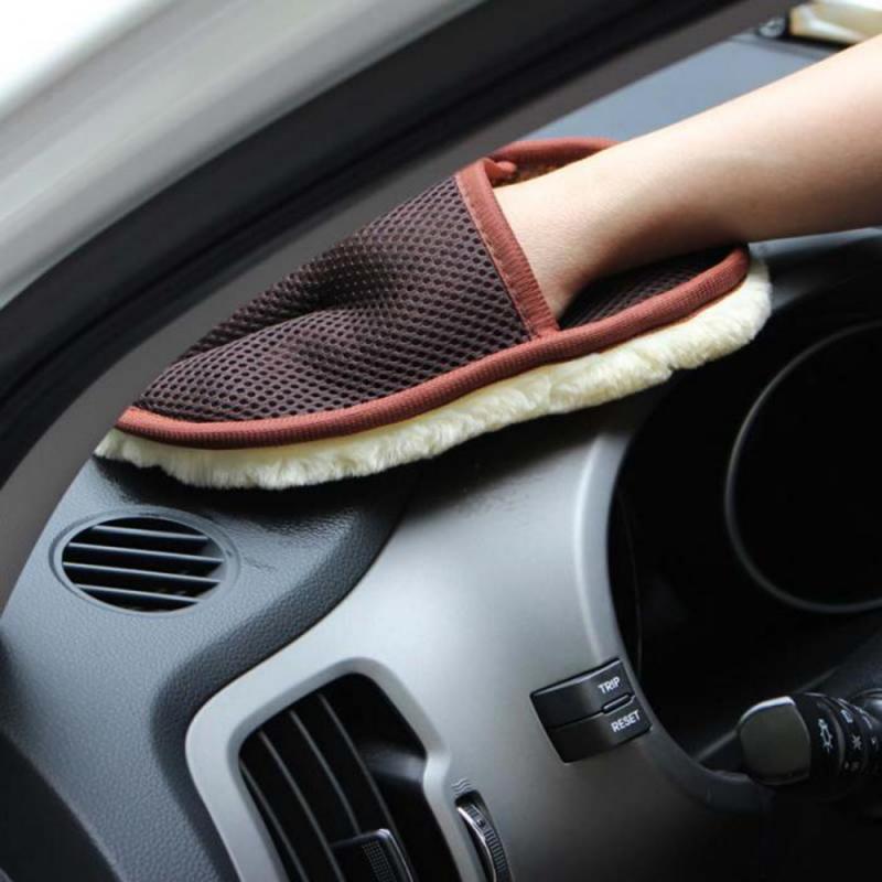 Car Styling Wool Soft Car Washing Gloves Cleaning Brush Motorcycle Washer Care