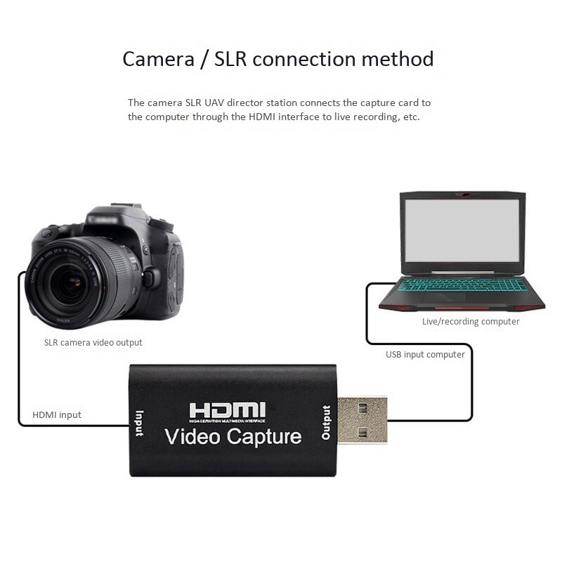 Y&H HDMI Video Game Capture Card USB2.0 HD 1080P 30fps Game Live Streaming Device with HDMI Out for for PS3 PS4 Xbox One 360 Wii U Nintendo Switch DSLR
