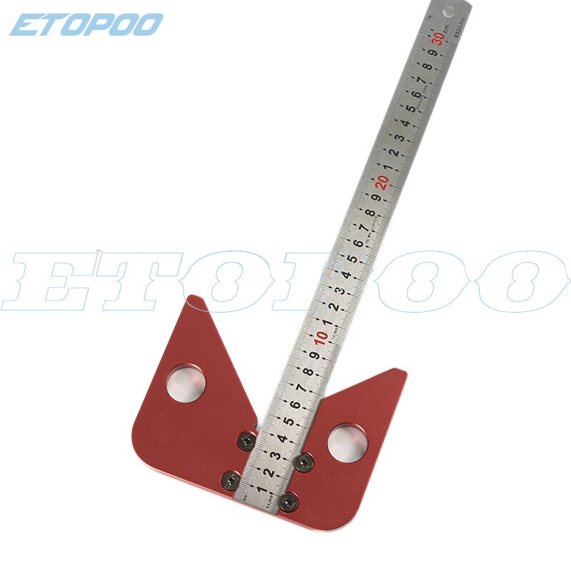 Règle de menuisier à angle de 45 degrés, règle à bois, règle à cœur rond, jauge de disposition, outils pour le travail du bois