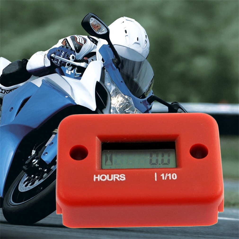Inductive Digital Hour Meter Waterproof LCD Display for Bike Motorcycle ATV Snowmobile Marine Boat Ski Dirt Gas Engine