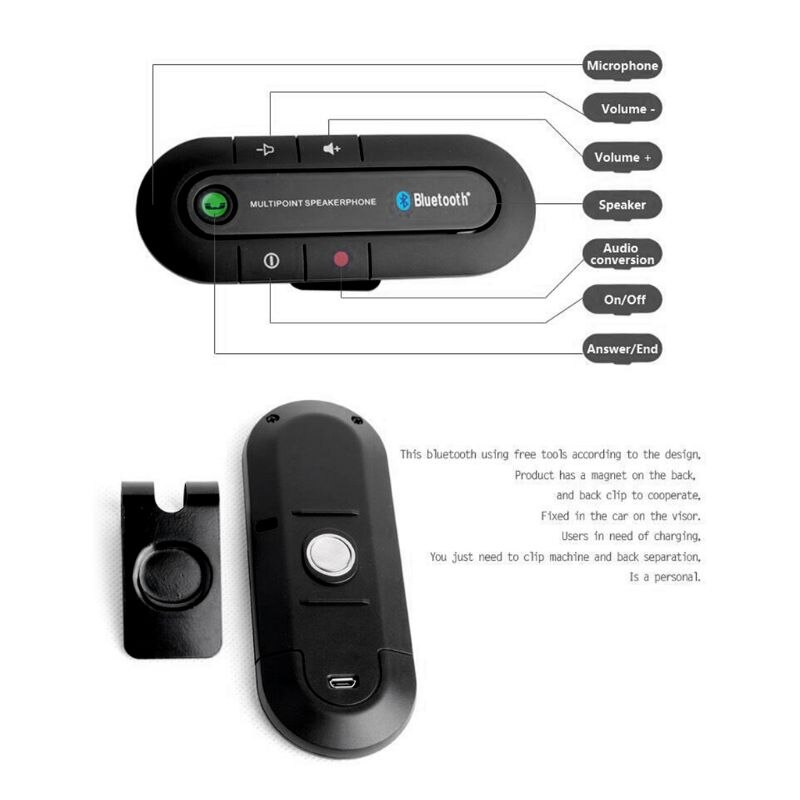 Visionneur de voiture à bord | Bluetooth, téléphone Portable, Bluetooth, mains libres, sans fil, pour la voiture