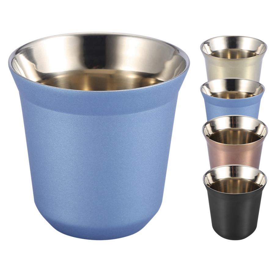 85Ml Portable Rvs Beker Dubbele Laag Herbruikbare Water Koffie Cup Whisky Melk Mokken Outdoor Reizen Camping cup