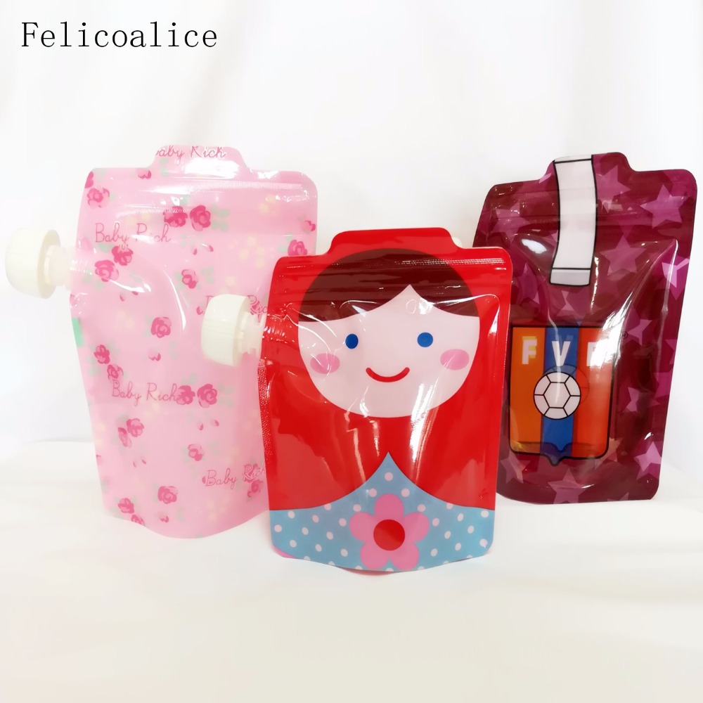 Bpa fri genanvendelig madpose baby klemposer plast smoothie klemme madposer genopfyldelig låsepose opbevaringsposer