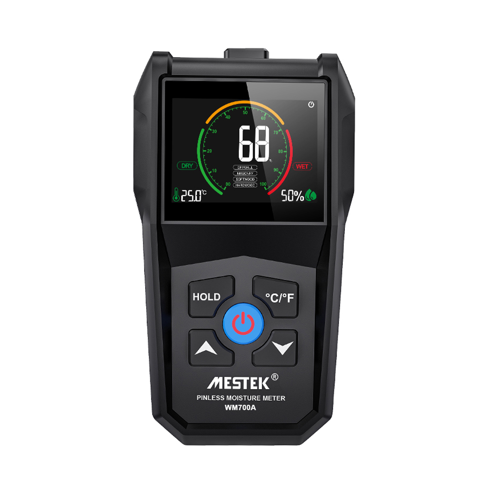 MESTEK Digital Wood Moisture Humidity Meter Non-destructive Inductive Wood Moisture Meter Temperature Humidity Detection