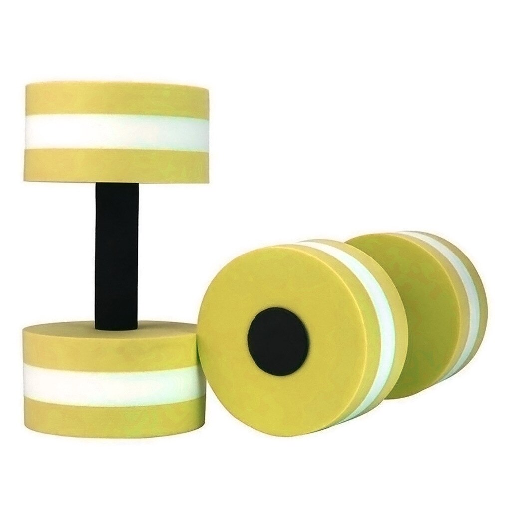 1 paire Aqua Fitness haltères mousse haltères main barres piscine résistance exercice pour piscine Fitness équipement: YELLOW